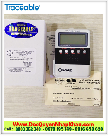 Traceable 4096, Nhiệt Ẩm kế với dải đo 25%RH đến 95%RH Traceable @ 4096 Digital Humidity /Temp. Meter (Đã hiệu chuẩn)